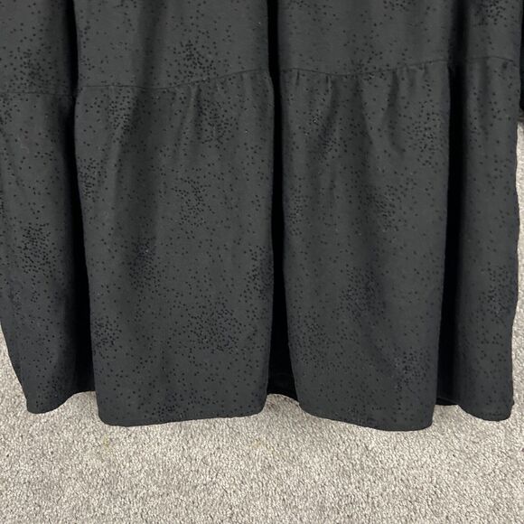 Zara Dress Womens Medium Black Dot Tiered Long Sleeve Tie Front Neck - Picture 3 of 12